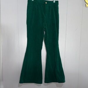 Flying Tomato Women's Green Flare Pants